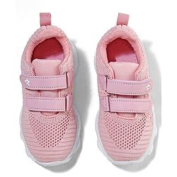 Cute Walk by Babyhug Solid Colour Sneakers with Double Velcro Closure - Pink