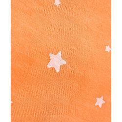 Babyhug Sleeveless Jhabla & Full Length Pajama Set With Star Print - Orange