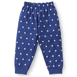Babyhug Cotton Full Sleeves Night Suit Stars & Mickey Mouse Print- Blue
