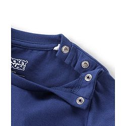 Babyhug Cotton Full Sleeves Night Suit Stars & Mickey Mouse Print- Blue