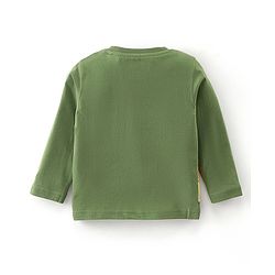 Babyhug Cotton Knit Full Sleeves Night Suit With Simba Print - Green & Yellow