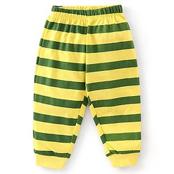 Babyhug Cotton Knit Full Sleeves Night Suit With Simba Print - Green & Yellow