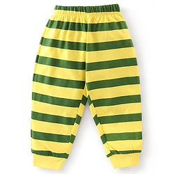Babyhug Cotton Knit Full Sleeves Night Suit With Simba Print - Green & Yellow
