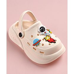 Cute Walk by Babyhug Slip on Clogs with Space Applique -White