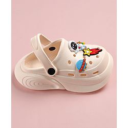 Cute Walk by Babyhug Slip on Clogs with Space Applique -White