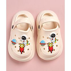 Cute Walk by Babyhug Slip on Clogs with Space Applique -White