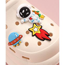 Cute Walk by Babyhug Slip on Clogs with Space Applique -White