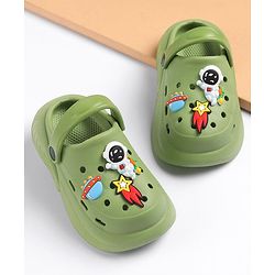 Cute Walk by Babyhug Slip on Clogs with Space Applique - Green