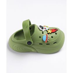 Cute Walk by Babyhug Slip on Clogs with Space Applique - Green