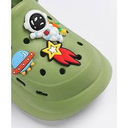 Cute Walk by Babyhug Slip on Clogs with Space Applique - Green