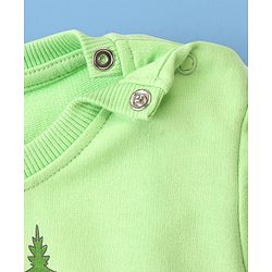 Babyhug Cotton Full Sleeves Sweatshirt With Bear Graphics- Light Green