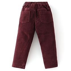 Babyhug Cotton Woven Full Sleeves Party Wear Checked Shirt with Bow and Pant Set - Maroon