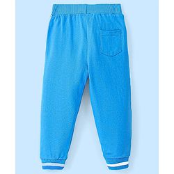 Babyhug Cotton Looper Knit Full Length Lounge Pant Solid Colour - Blue