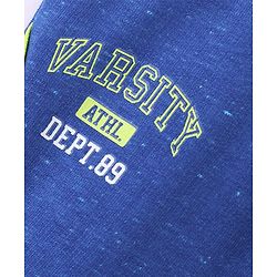 Babyhug Cotton Looper Knit Full Length Lounge Pant Text Printed - Blue