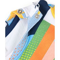 Babyhug Cotton Knit Full Sleeves Sweatshirt With Football Print - Multicolour