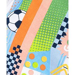 Babyhug Cotton Knit Full Sleeves Sweatshirt With Football Print - Multicolour