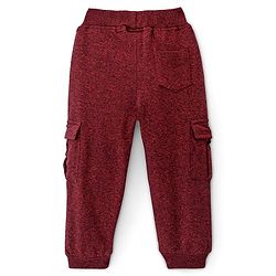 Babyhug Cotton Looper Knit Full Length Lounge Pant Text Printed - Rust