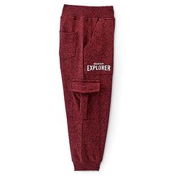 Babyhug Cotton Looper Knit Full Length Lounge Pant Text Printed - Rust