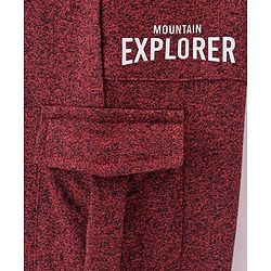 Babyhug Cotton Looper Knit Full Length Lounge Pant Text Printed - Rust