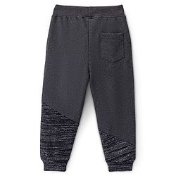 Babyhug Cotton Looper Knit Full Length Lounge Pant Text Printed - Charcoal Grey