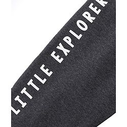 Babyhug Cotton Looper Knit Full Length Lounge Pant Text Printed - Charcoal Grey