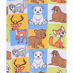 Babyhug Cotton Full Sleeves Sweatshirt Fox & Deer Print- Blue Green & Yellow