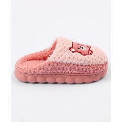 Cute Walk by Babyhug Slip On Teddy Embroidered Winter Booties - Pink