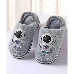 Cute Walk by Babyhug Slip On Winter Booties Space Suit Applique - Grey