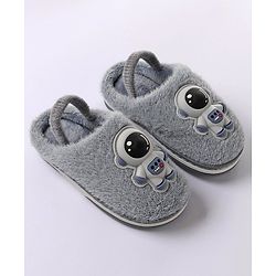 Cute Walk by Babyhug Slip On Winter Booties Space Suit Applique - Grey
