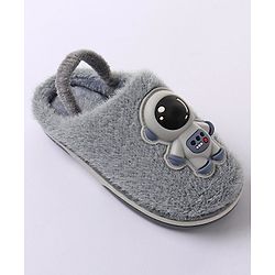 Cute Walk by Babyhug Slip On Winter Booties Space Suit Applique - Grey