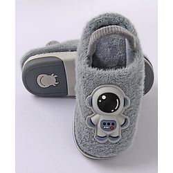 Cute Walk by Babyhug Slip On Winter Booties Space Suit Applique - Grey