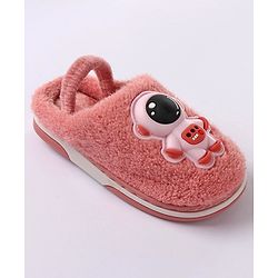 Cute Walk by Babyhug Slip On Winter Booties Space Suit Applique - Pink
