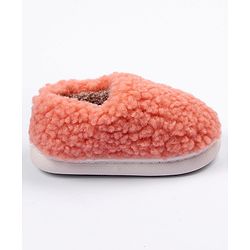 Cute Walk by Babyhug Slip On Solid Colour Fur Winter Booties - Orange
