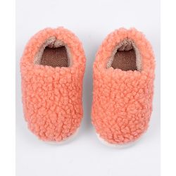 Cute Walk by Babyhug Slip On Solid Colour Fur Winter Booties - Orange