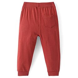 Babyhug Cotton Looper Knit Adventure Text Printed Lounge Pant - Rust