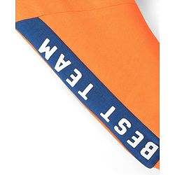 Babyhug Cotton Looper Knit Full Length Lounge Pant Text Printed - Orange