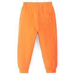 Babyhug Cotton Looper Knit Full Length Lounge Pant Text Printed - Orange