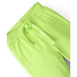 Babyhug Cotton Looper Knit Full Length Lounge Pant Text Printed - Lime Green
