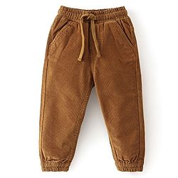 Babyhug Cotton Knit Full Sleeves Shirt & Lounge Pant With Checkered & Text Embroidery - Blue &  Brown