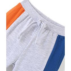 Babyhug Cotton Looper Full Length Lounge Pant Color Block- Grey