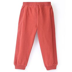 Babyhug Cotton Looper Knit Full Length Solid Color Lounge Pant - Maroon