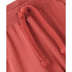 Babyhug Cotton Looper Knit Full Length Solid Color Lounge Pant - Maroon