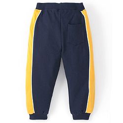 Babyhug Full Length Cotton Looper Knit Lounge Pant - Navy Blue