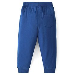 Babyhug Cotton Looper Knit Full Length Lounge Pant Text Printed - Navy Blue