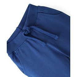 Babyhug Cotton Looper Knit Full Length Lounge Pant Text Printed - Navy Blue