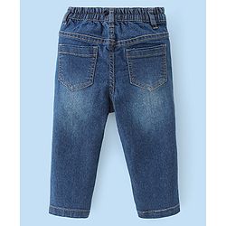 Babyhug Full Sleeves Solid Color Shirt & Denim Jeans - White & Blue