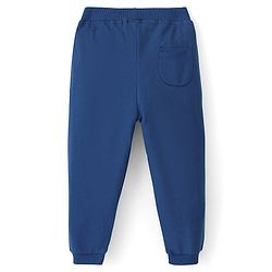 Babyhug Cotton Looper Knit Full Length Lounge Pant Text Printed - Blue