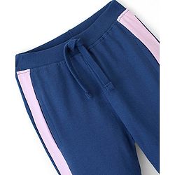Babyhug Cotton Looper Knit Full Length Lounge Pant Text Printed - Blue