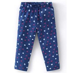 Babyhug Cotton Lycra Full Length  Leggings Hearts & Polka Dots Printed Pack of 3 - Blue & Pink