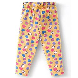 Babyhug Cotton Lycra Full Length  Leggings Hearts & Polka Dots Printed Pack of 3 - Blue & Pink